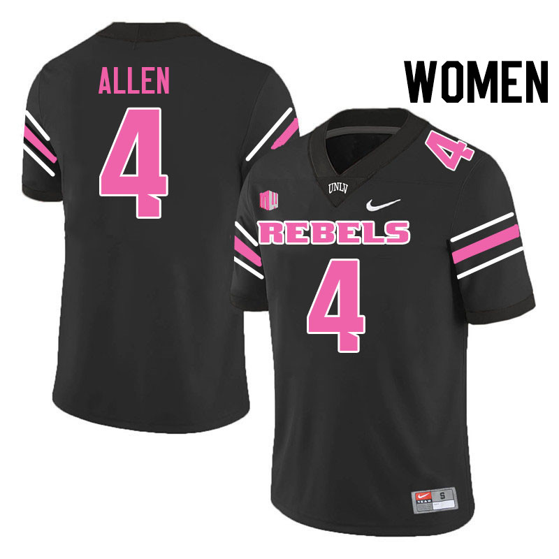 Women #4 Michael Allen UNLV Rebels College Football Jerseys Stitched-Black